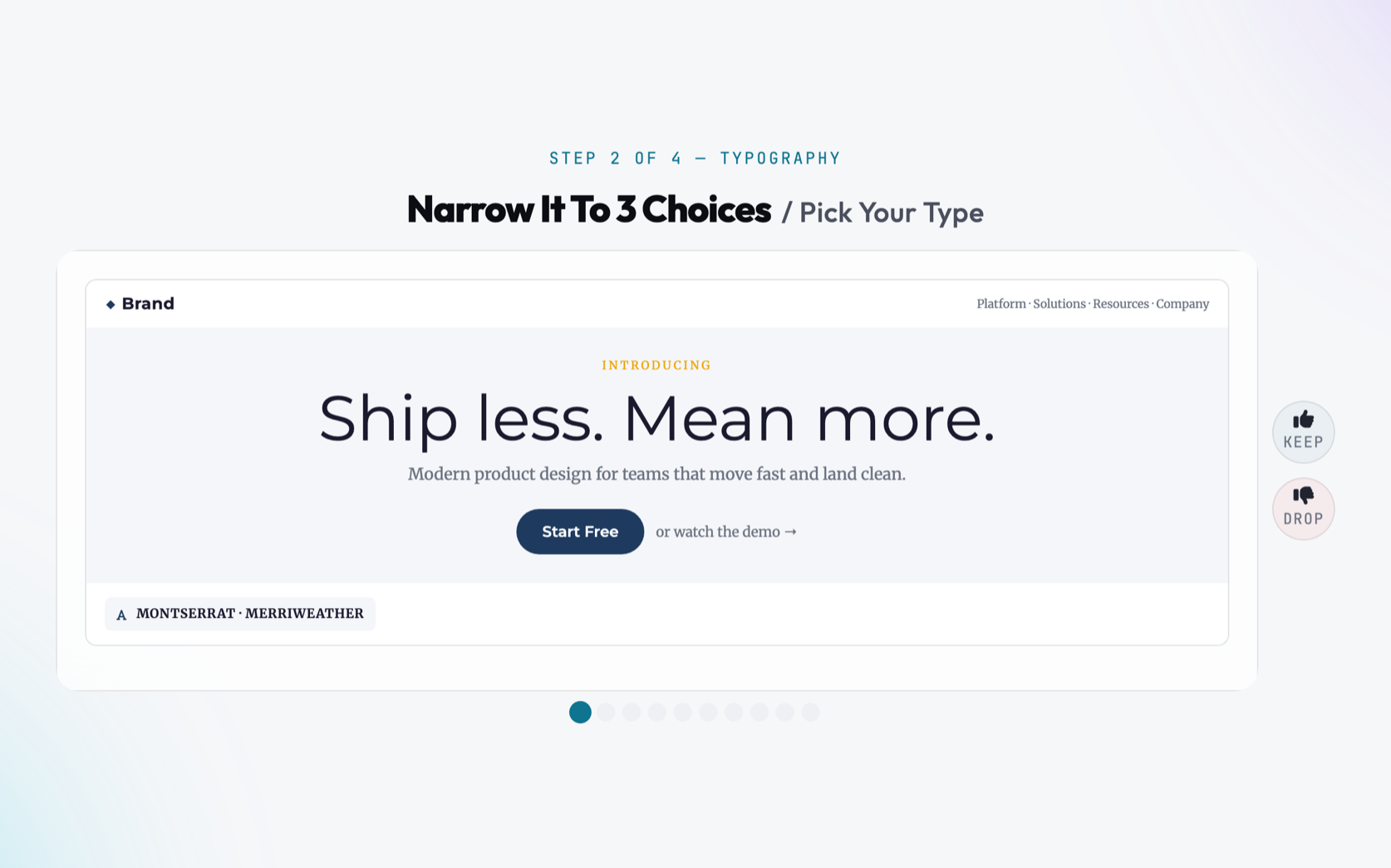 Typography selection