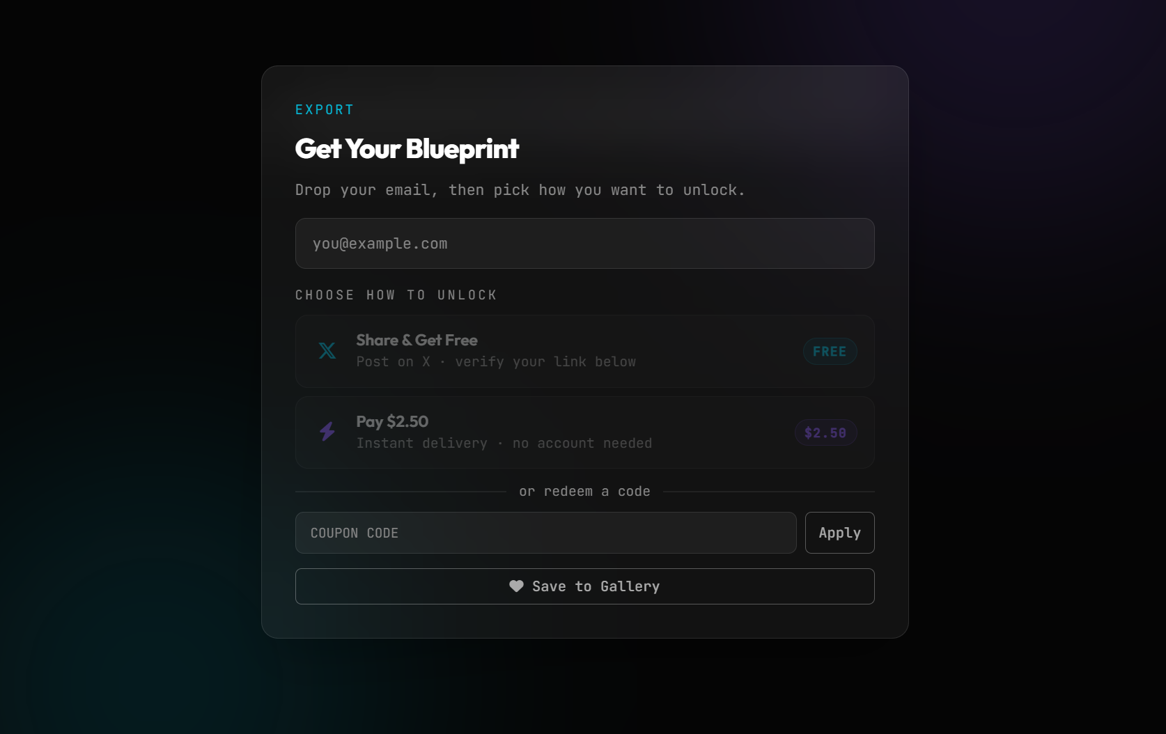 Blueprint export